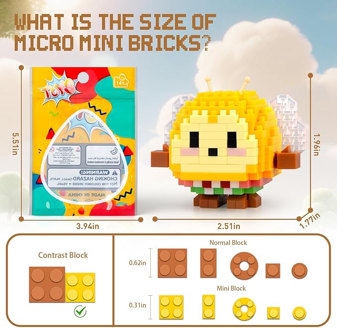 HIGH GODO 12Pack Mirco Mini Animals Easter Party Favors Building Set 2438PCS Cute Animals Set for Goodie Bag Stuffers Birthday Gifts for Adult Teens 14+ (Not Compatible with Major Brand)