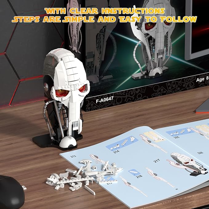 General Helmet Building Sets Collection Space Wars Figures Model with Buildable Display Stand Perfect for Christmas Toy Gift for Kids Adult Ages 6+ (710 PCS)