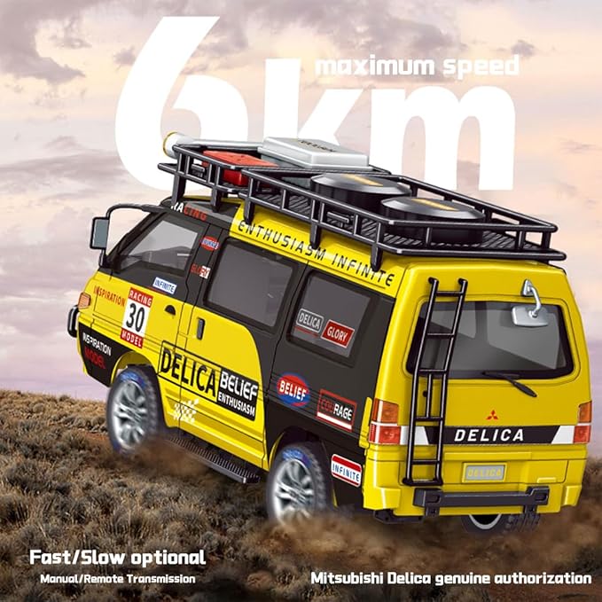 1:24 Scale RC Delica Van Model 2.4Ghz Full Proportional 2WD RC Model Vehicle with 130S Motor Remote Control Car for Adults &amp Hobbyists