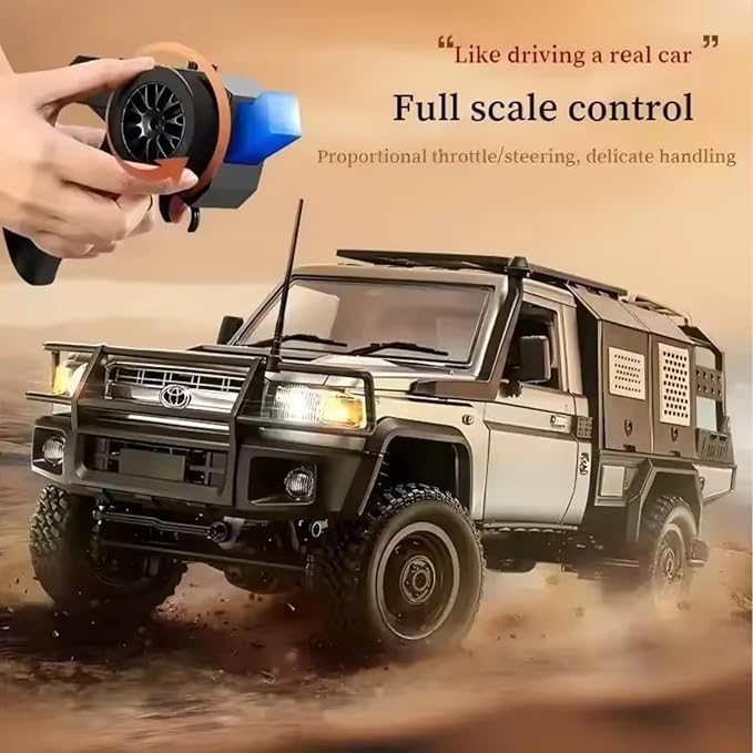 MN82S RC Rock Crawler 2.4Ghz Toyota Remote Control Truck 4WD 2 Speeds Switch RC Crawler Off-Road Pick-up with 2 Upgraded 1200mah Battery 1/12 Scale Trucks (MN82S-Black)