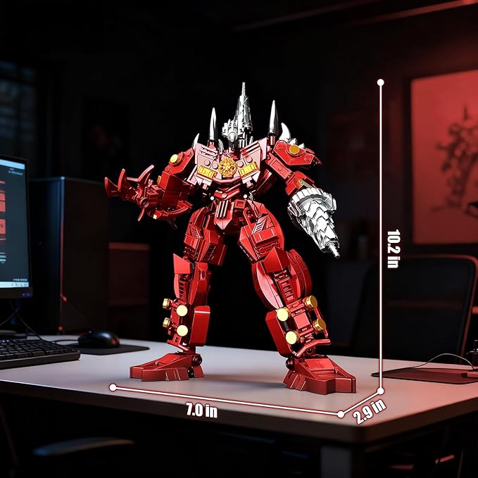 HIGH GODO Red Drill Mech Robot Building Blocks Set Toilet Upgraded TV Figure Mech Model Building Kit Cool Creative Robots Toys Gift for Teens Adults 437 Pieces