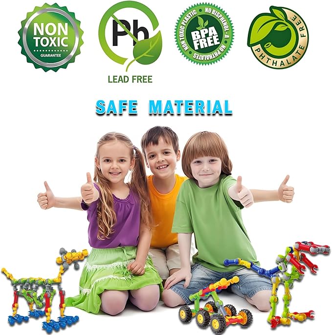 Stem Building Toys for 3 4 5 6 7 8 Year Old Boys Girls Kids125 Pieces Building Blocks Educational Learning Toys with Large Storage BoxIdeal Christmas Birthday Gifts