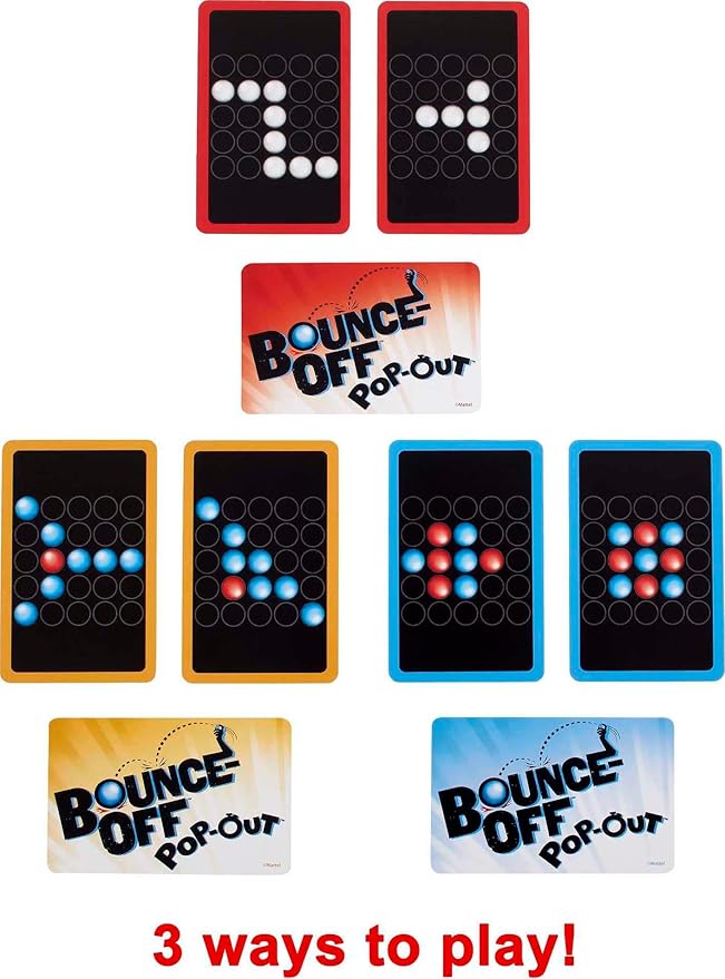 Mattel Games Bounce-Off Pop-Out Party Game for Kids Adults and Family Night Bounce Fast or Balls Go Flying for 1-4 Players