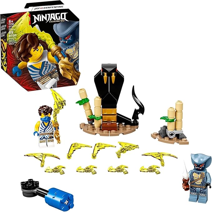 LEGO NINJAGO Epic Battle Set – Jay vs. Serpentine 71732 Building Kit Ninja Playset Featuring Spinning Battle Toy New 2021 (69 Pieces)