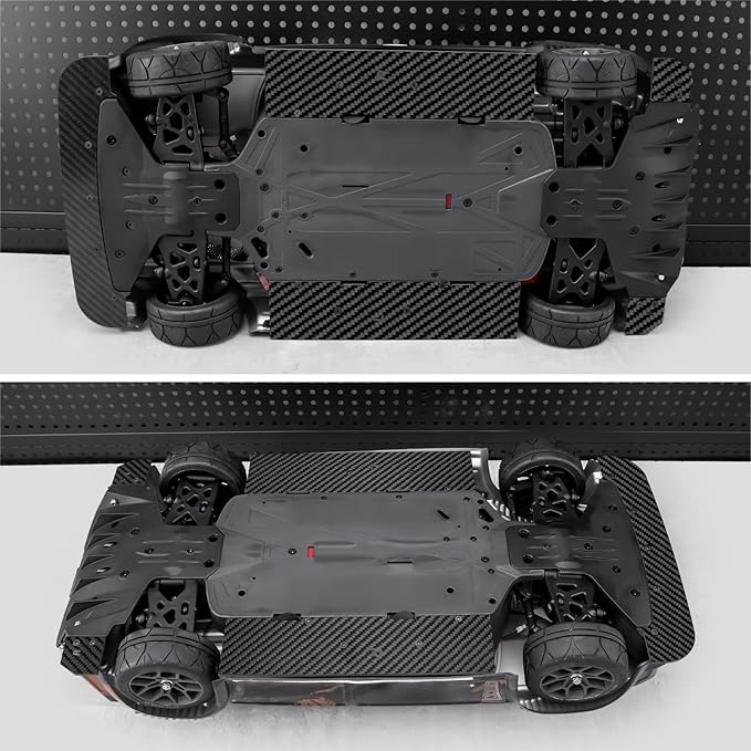 RCLIONS 1set Carbon Fiber Front&ampRear SplitterChassis Widening Side Skirts for ARRMA Infraction BLX 3S 1/8 Racing Car Upgrade Parts (Black)