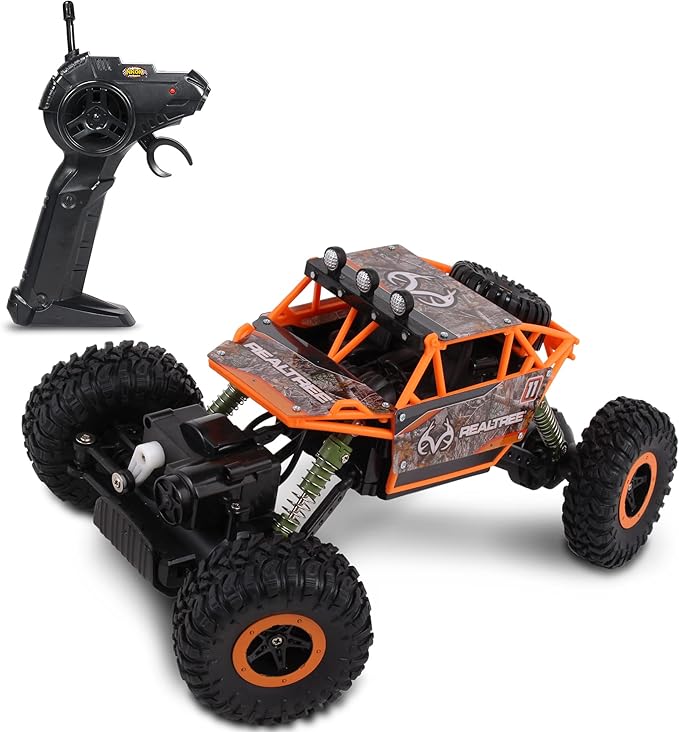 NKOK Realtree: 1:16 Scale RC: Rock Crawler - Edge Camo Blue - 2.4 GHz Radio Control #81612 Competition Series Real Time 4x4 Officially Licensed Ages 6+