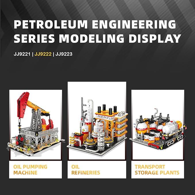 City Gas Station Building JJ9223 Set 743pcs Modular Chemical Plant Bricks Kit with Storage Tank &amp Lab Compatible with Lego City MOC Display Model for Adults &amp Kids Age 6+