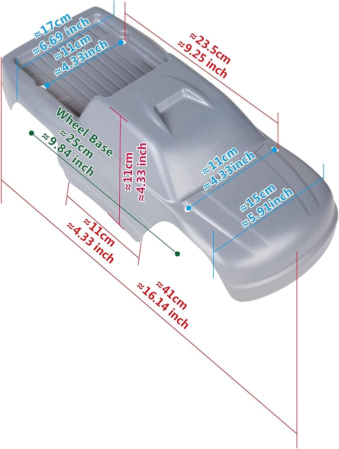 SummitLink Custom Body Compatible for 1/10 Scale RC Car or Truck (Truck not Included) (Graffiti Blue)