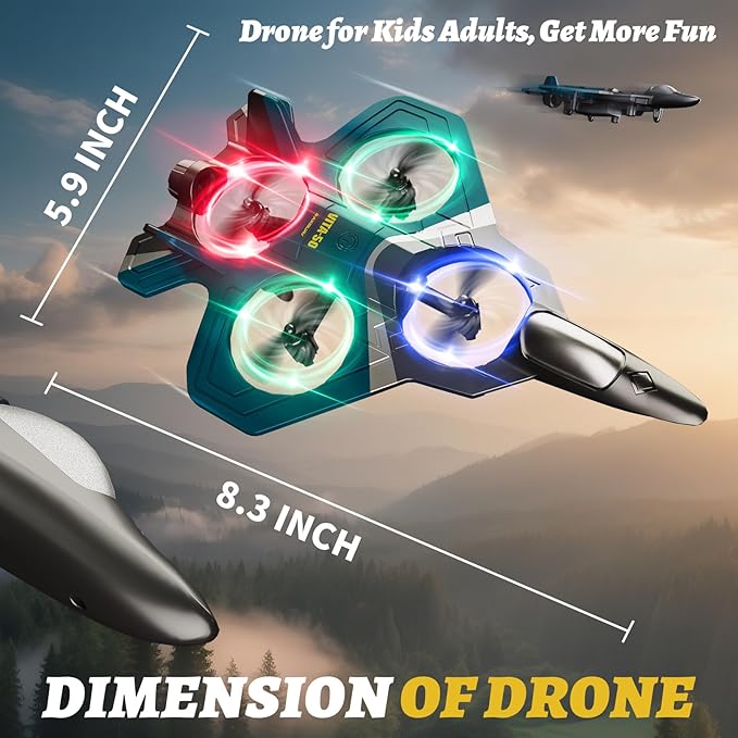 4DRC RC Airplanes Remote Control Airplanes with 3 Batteries Foam RC Planes for Kids Adults Beginners 4-7 8-12 12-16 Remote Control Helicopter Fighter Jet Drones for Kids Adults 360° Flip
