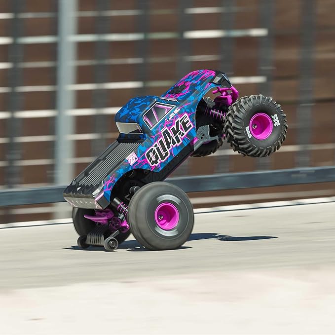 ARRMA RC Truck 1/10 Quake 223S 2WD RTR (Battery and Charger Not Included) Brushless Monster Truck Purple ARA3537T3