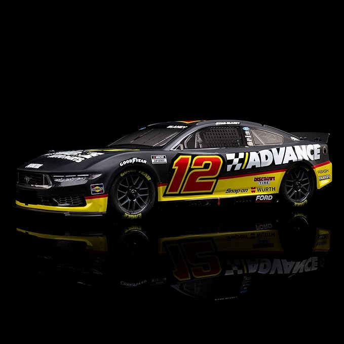 Losi 1/12 NASCAR RC Race Car Ryan Blaney No. 12 2025 Advance Auto Ford Mustang 2S AWD RTR Brushed On-Road Battery &amp Charger Included Black LOS1122512