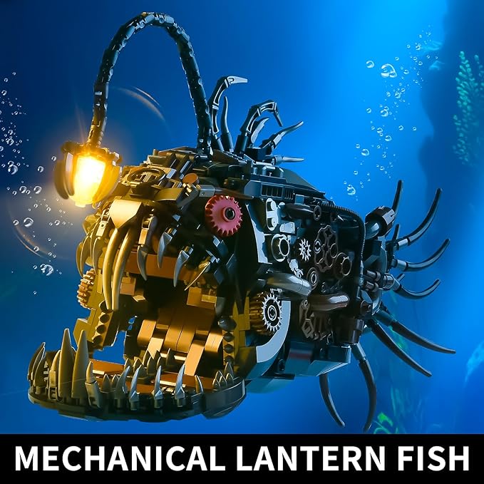 BNG Mechanical Fish Building Set for AdultOcean Animal Building Blocks ToyCollectible Decor for Home or OfficeSTEM Gift for Teens Boys Girls 8+ (1038PCS)