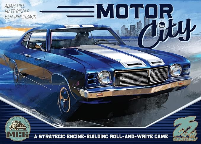 Motor City A Strategic Roll and Write Board Game About Building Autos in Detroit - 25th Century Games
