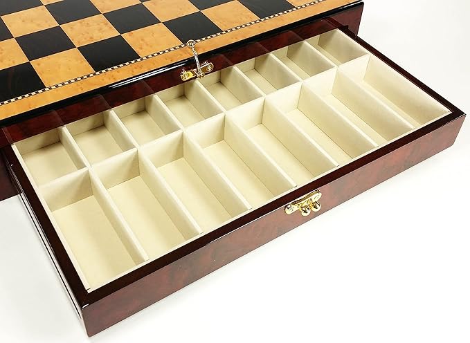 US Military Army vs Air Force Chess Men Set with 17 inch Walnut Color Storage Board
