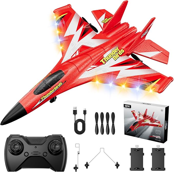 4DRC Foam RC Plane for Kids Adults Remote Control Airplane RC Jet Helicopter Drone Plane for Kids Adults Beginner Easy to Fly RC Fighter Remote Control Aircraft with Automatic Balance Gyro