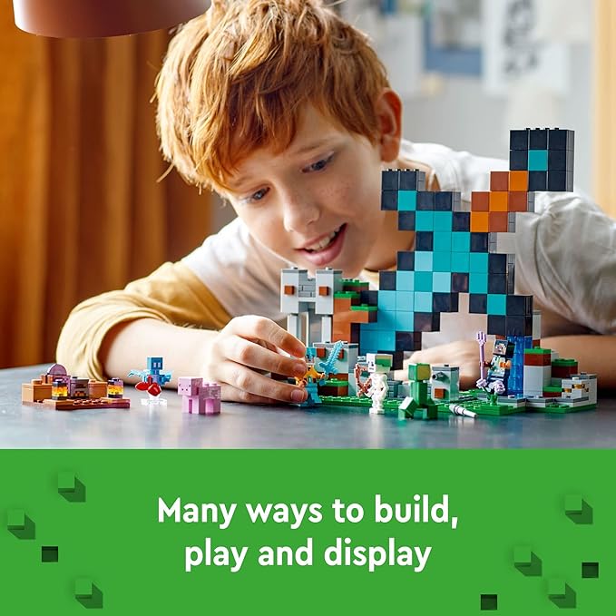 LEGO Minecraft The Sword Outpost 21244 Building Toys - Featuring Creeper Warrior Pig and Skeleton Figures Game Inspired Toy for Fun Adventures and Play Gift for Kids Boys and Girls Ages 8+