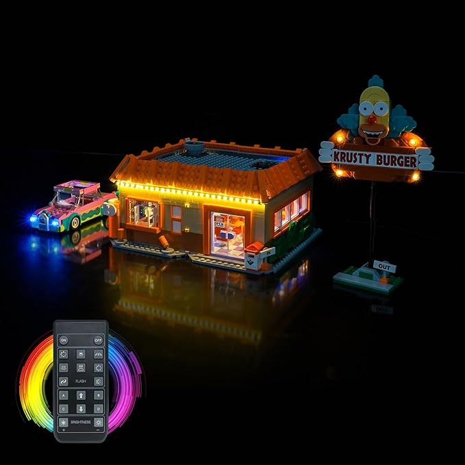 Light kit Compatible with Lego 10352 The Simpsons: Krusty Burger - No Model Only Light LED Lighting Accessories Compatible with Lego 10352 Krusty's Burger Joint (RC Version)