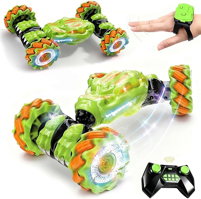 Gesture Sensing RC Stunt Car - Birthday for Boys 6 7 8-12 13 14+ Year Old 360 Rotating 4WD Twist Toys Hand Controlled &amp Remote Control with Light &amp Music