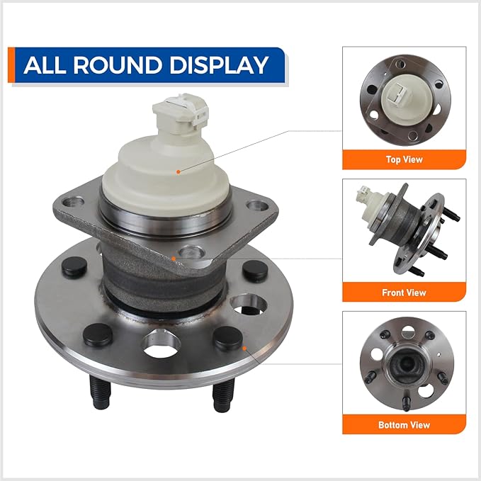 PAROD 512150 FWD Rear Wheel Bearing and Hub Assembly Compatible with Chevy Impala Monte Carlo Venture Buick Regal Lacrosse Century Allure Pontiac Grand Prix Aztek Montana Trans Sport 5 Lug w/ABS