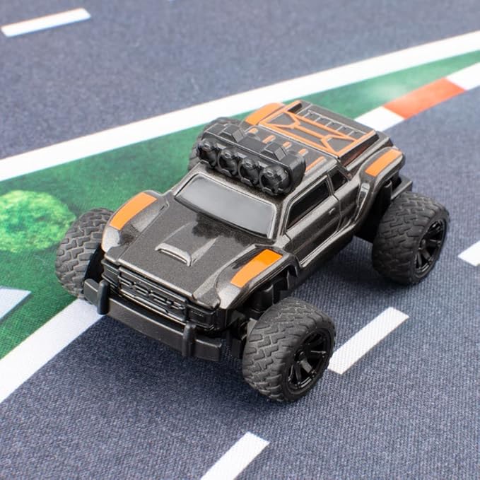 1:76 Turbo Racing Scale RC Sport Car Table Racing Remote Control Mini Model Car Full Proportional RTR Kit Toys (Monster Truck Orange)