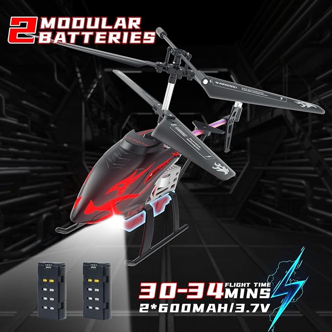 Remote Control Helicopter for Kids with 30-Minute Flight Time LED Light Effects Altitude Hold One-Key Takeoff/Landing for Boys and Girls Ages 6+ Perfect Christmas and Birthday Gifts