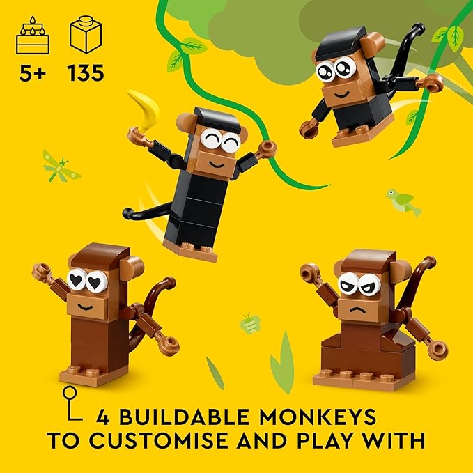 LEGO Classic Creative Monkey Fun 11031 Building Toy Set for Kids Boys and Girls Ages and Up Makes a Great Gift for Grandchildren