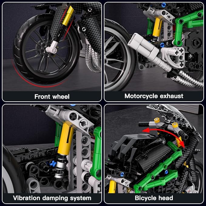 Mould King Motorcycle Kit Building Sets 23002 Bike Model Kit Building Kit Moto Building Toys for Creative Play and Display Model Motorcycle Kits for Adults and Kids 14+ (639PCS)
