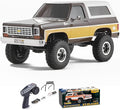 FCX24 FMS 1/24 K5 Chevy Blazer RC Crawler Officially Licensed Mini RC Car Pick Up Truck &amp SUV 2 in 1 4WD 8km/h 2 Speeds Switch Off-Road RC Model with LED Lights for Adults (Brown)