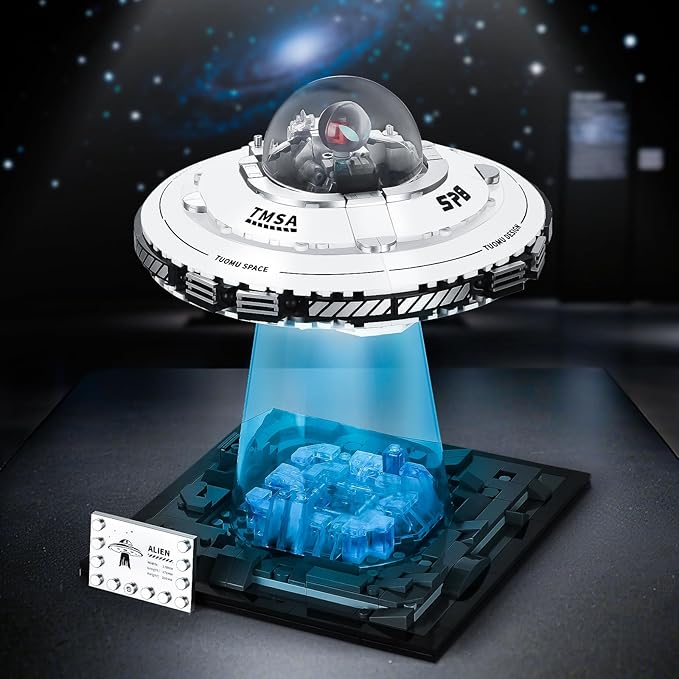 BNG UFO Space Building Blocks UFO Toy Building Sets Galaxy Star Spaceship Building Kit Home Office Decor Creative Gift for Girls and Boys 8-14
