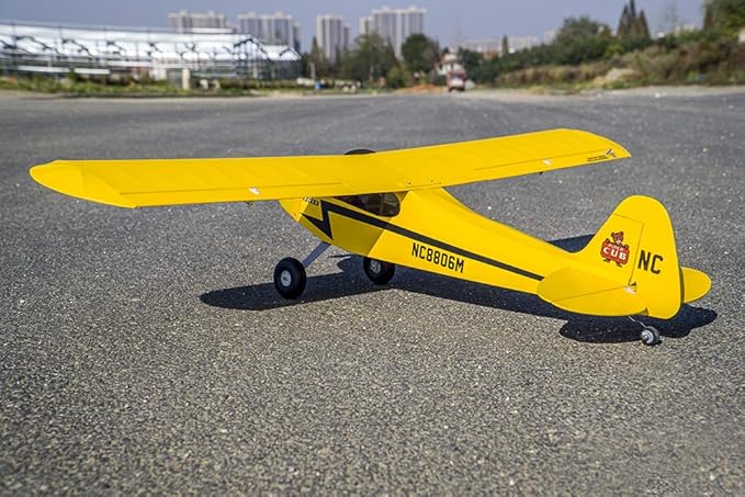 Viloga Piper J-3 Cub Balsa Wood Model Airplane S08 J3 Laser Cutting 46 Wingspan Fly Aircraft Model Kit DIY RC Plane Kit for Adults