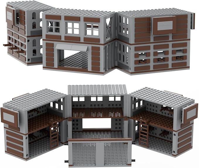 Lemess Military Weapons House Building Set Military Weapons Warehouse Building Blocks WW2 Scene Building Blocks Set 682 Pieces
