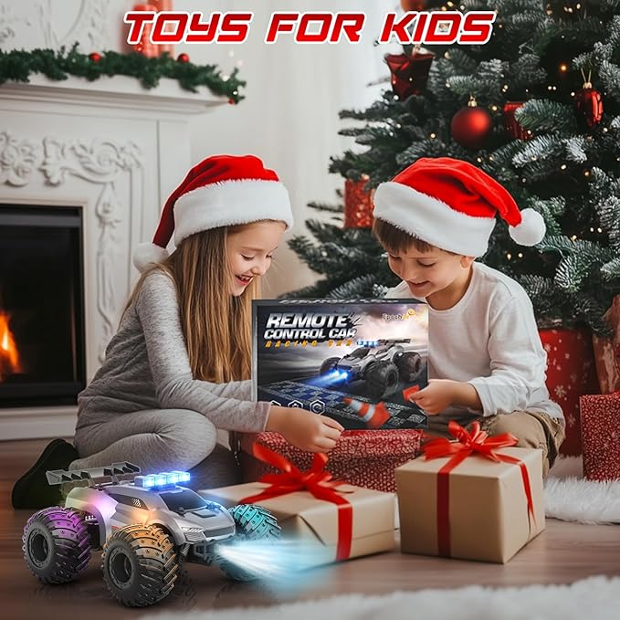 Remote Control Car - 20km/h 1:18 High Speed RC Cars Offroad with RBC &ampHeadlights &ampHeadlamps 2.4GHz Toy Car Gift for 3 4 5 6 7 8 9 10-12 Year Old Boys Girls Kids