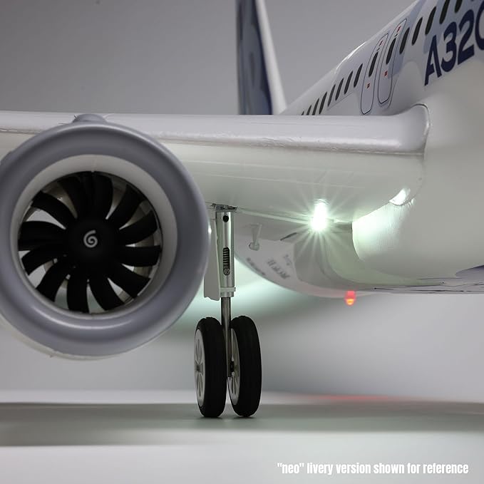 E-flite Airbus A320neo 1.5m Airliner Twin 64mm EDF BNF Basic with AS3X+ and Safe Select White EFL-1495