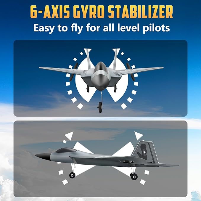 HAWK'S WORK 2 CH RC Airplane F-22 Plane Ready to Fly 2.4GHz Remote Control Easy to Fly RC Glider for Kids &amp Beginners