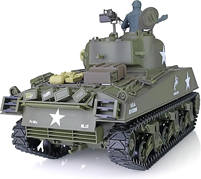 POCO DIVO Sherman M4A3 US Medium Tank 1/16 Scale RTR RC Military Vehicle Heng Long 3898 Standard Edition P Version Airsoft BB Battle Infrared IR Fight Simulate Smoke Sound Light Recoil Model