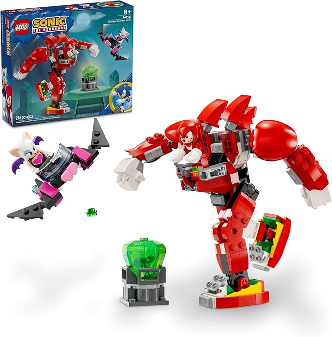 LEGO Sonic The Hedgehog Knuckles’ Guardian Mech Building Toy Set Sonic Toy for Kids Video Game Inspired Knuckles Action Figure with Master Emerald Gaming Gift for 8 Year Old Boys and Girls 76996
