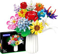 SIENON Flower Bouquet Building Blocks Set-1064PCS 12 Kinds of Flowers Botanical Collection Assorted Flowers Brick Toys Creative Project for Home Room Decoration Valentines’ Day Christmas Birthday