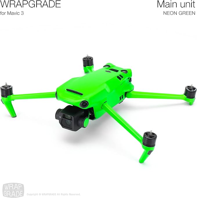 WRAPGRADE Full Skin Stickers for DJI Mavic 3 / Mavic 3 Classic (NEON GREEN)