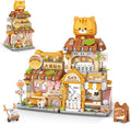 Street View Cute Cat Shop Mini Building Blocks MOC Creative Building Toys Cute Animals Building Set for Girls 6-12 Simulation Architecture Construction Toy Gift Idea for Kids Adults (917 PCS)