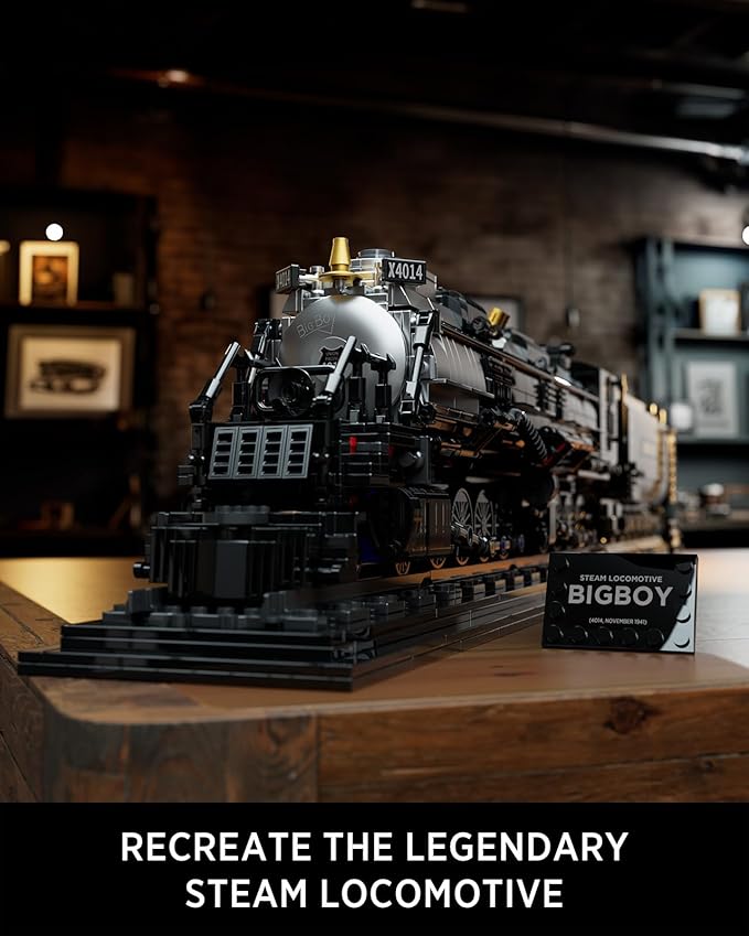 Nifeliz Big Boy Locomotive Articulated Steam Locomotive Building Block Set Legendary Steam Train Display Kit for Gift Giving (1818 Pieces)
