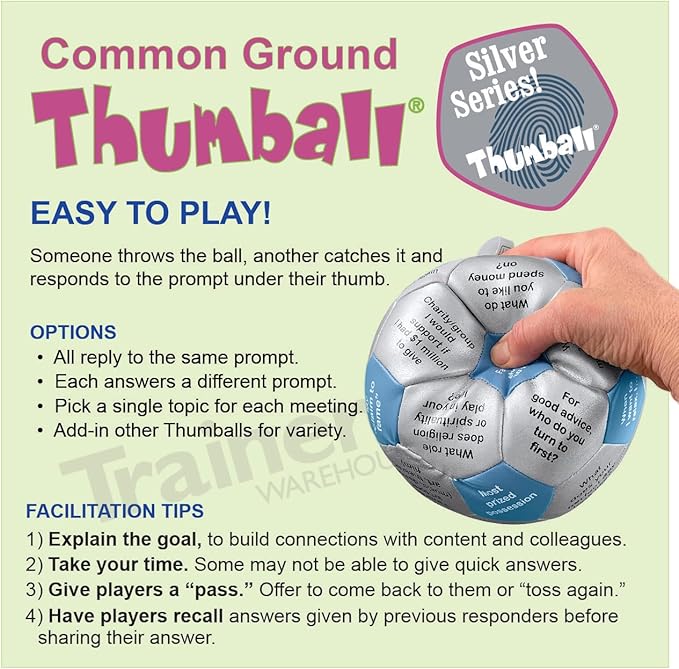 Trainers Warehouse 6 Thumball Collection 32 Prompts for Conversation Team Building Relationship and Training