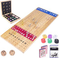 Extra Large 28 inches Foldable Horse Race Board Game for AdultsThickened Wood ChessboardIncludes 11 Luxurious Metal Horses 60 Chips2 Dice2 Boxes of CardsClassic Wooden Table Top Board Games