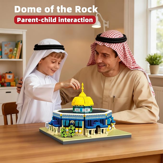 Dome of The Rock Building Blocks Sets Islamic Architecture Building Kits World Famous Landmark Model Toys Eid Gifts for Muslim Adults Kids 983PCS