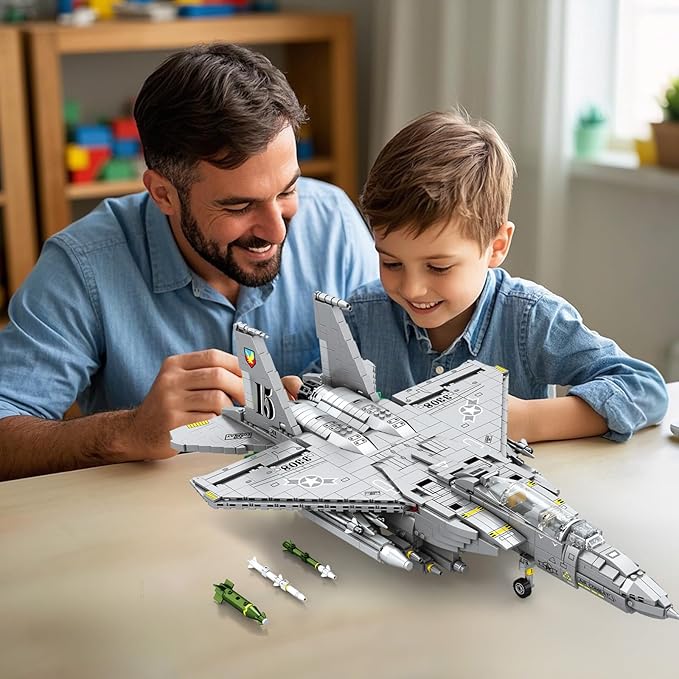 Reobrix F-15E Fighter Jet Building Sets for Adults Military Fighter Bombers Display Model 33034 Strike Eagle Military Plane Collectible Set Toys Gifts for Aviation Fans Boys Girls 14+ (2216 PCS)