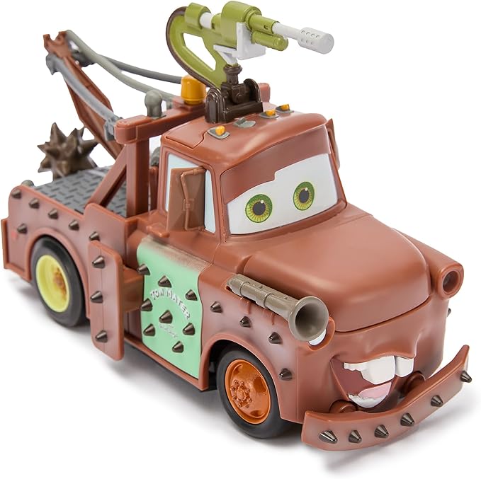 Disney Store Official Tow Mater Remote Control Car - Tow Mater Toy RC Car with Crash &amp Rebuild Features - 2.4GHz Radio Control - Futuristic Post-Apocalyptic Design -Includes Wireless Remote Contro