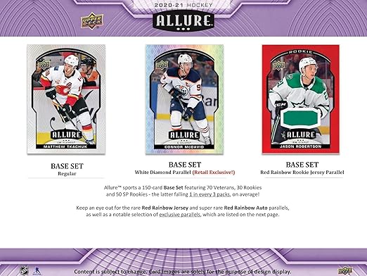 2020-21 Upper Deck Allure NHL Hockey Blaster Box - 6 Packs per Box - 5 Cards per Pack - Look for Blaster Exclusive Yellow Taxi Parallel