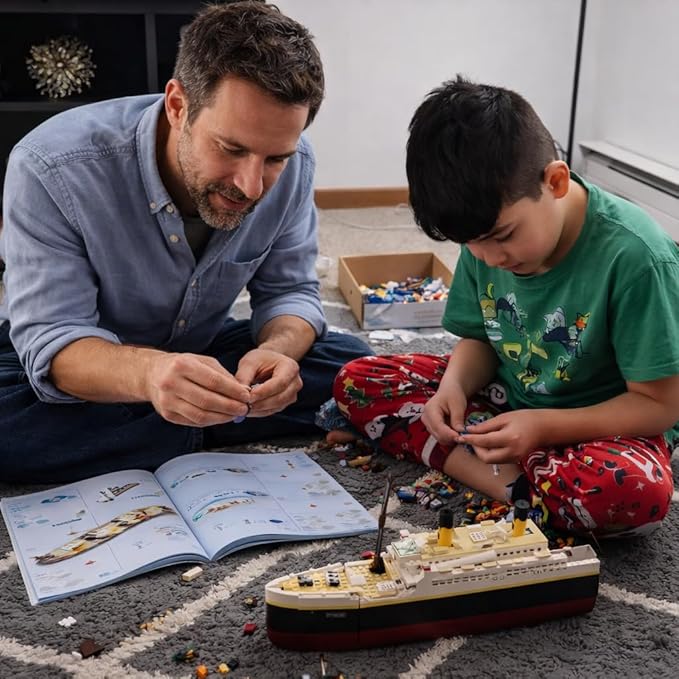 Liberty Imports Titanic Model Kit - 2022 Pieces Large Cruise Ship Building Blocks Set STEM Educational Toy Gifts for Kids and Adults Collectible Display