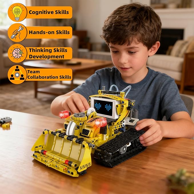 5-in-1 Programmable Robot Building Block Set for Kids Age 6 7 8 9 10 11 12-14 with APP or Remote Control &amp LED Display Screen STEM Educational Gift for Teen Boys and Girls (660PCS)