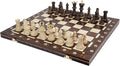 Handmade Chess Set European Ambassador with 21 Board and Hand Carved Chess Pieces
