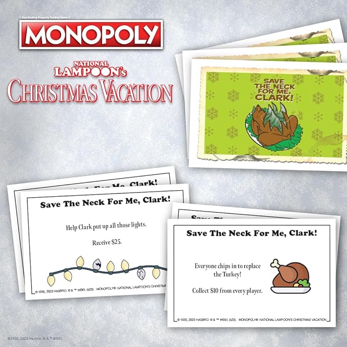 Monopoly National Lampoons Christmas Vacation Featuring Themed Tokens Squirrel Egg Nog Glass Chainsaw &amp More 2-6 Players Ages 15+ Play Time 60+ Officially Licensed National Lampoons Board G